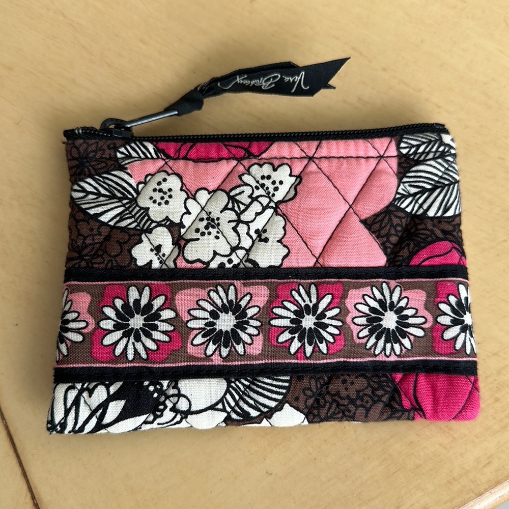 Vera Bradley Coin Purse- Mocha Rouge pattern.